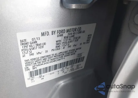 2013 Ford Edge Se из США, поврежденный, VIN 2FMDK3GC0DBC68771